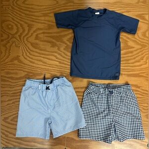 Rugged Butts size 5 Gingham boys swim bundle. Perfect condition!